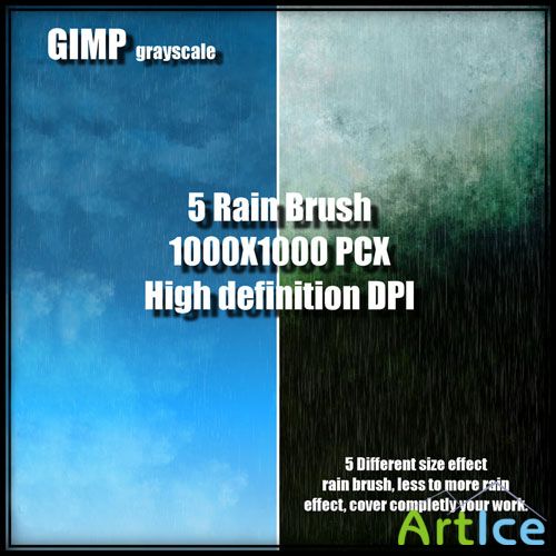 5 Rain Brushes for GIMP