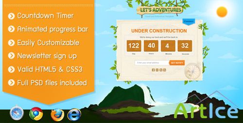 ThemeForest - Lets Adventures Under Construction Page - Rip