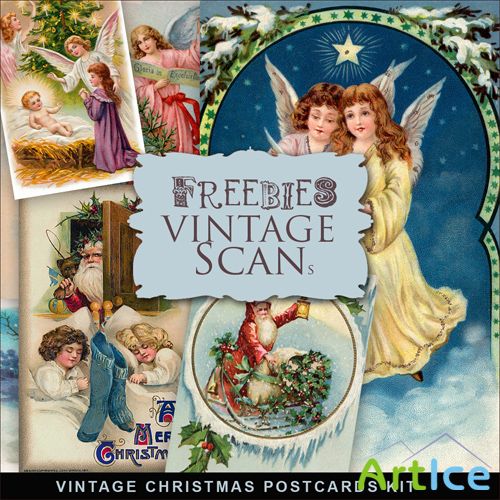 Scrap-kit - Vintage X-mas Postcards #12