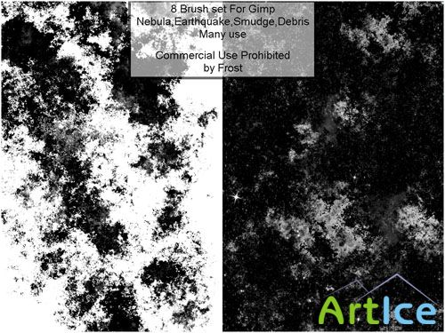 Earthquake, Debris, Nebula Brushes for GIMP