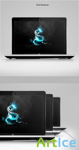 Sleek notebook free psd