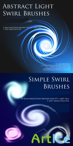 Abstract Light Swirl Brushes and Simple Swirl Brushes