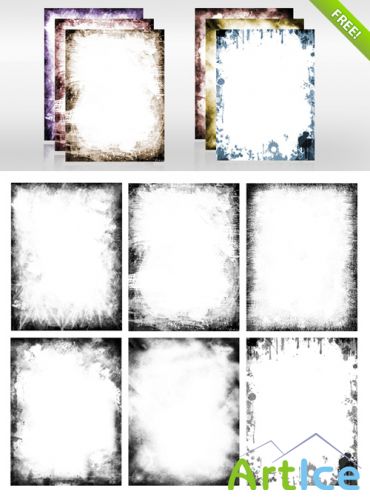 Grunge frames free psd