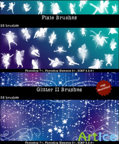 Pixie Fairy Brushes and Glitter II Brushes