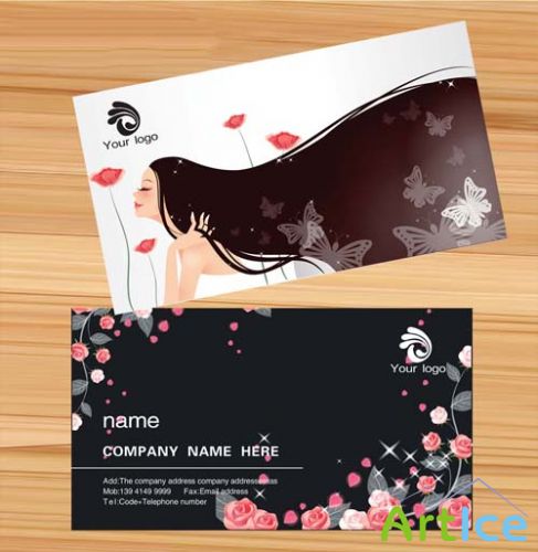 Women Business Card Templates -  Beauty Salon Black Personality