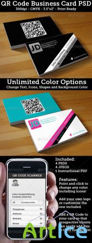 GraphicRiver - QR Code Business Card - Unlimited Colors