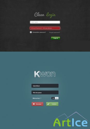 Clean Login Free PSD