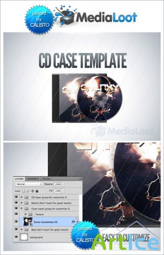 CD Case Mock Up Template - MediaLoot