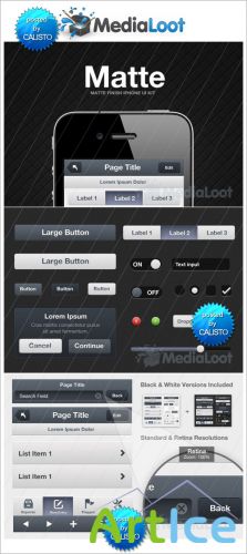 MediaLoot - Matte iPhone UI Kit