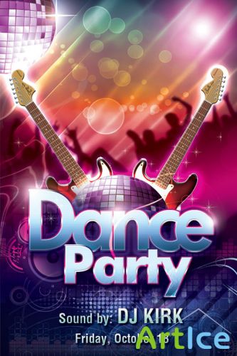 Dance Party Flyer Template PSD