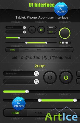 Tablet, Phone, App  User Interface PSD Template