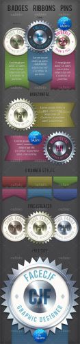 Badges Pins & Ribbons Template