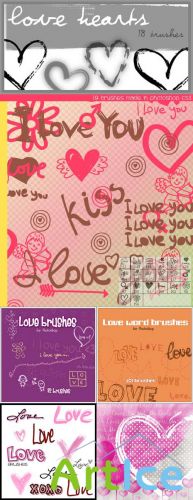 Love and Hearts Brushes Pack