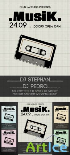 Musik Party-Club Flyer Template  PSD