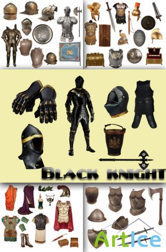 Black knight, conquistador armor and roman costumes