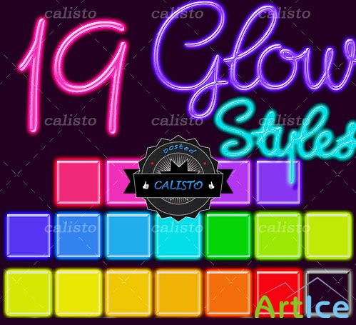 19 Glow Styles for Photoshop