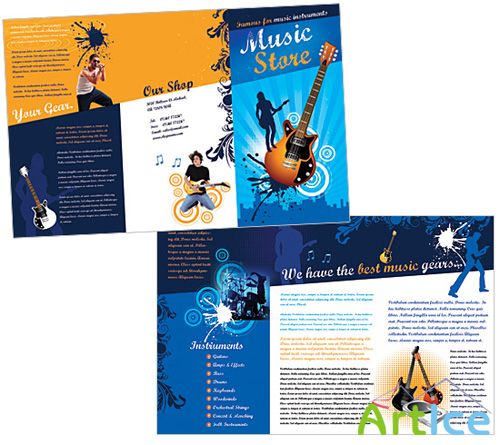 Templates for Design - Slammin Sounds Brochure 11 x 8.5  BoxedArt