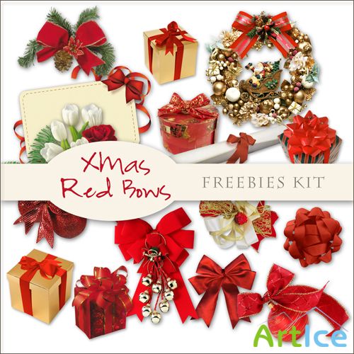 Scrap-kit - Xmas Red Bows