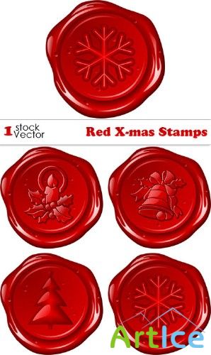 Red X-mas Stamps Vector