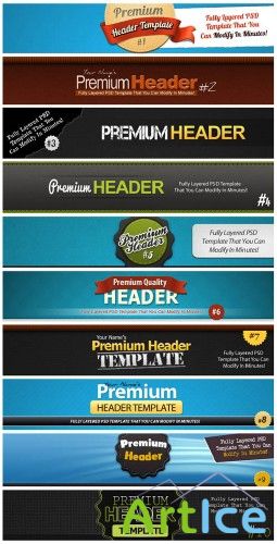 Premium Headers - PSD Template