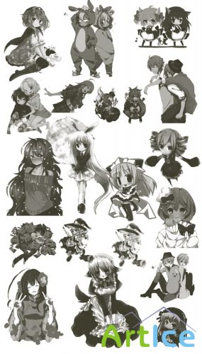 Cute anime brushes