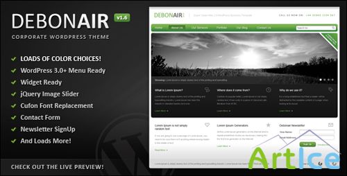 ThemeForest - Debonair - Corporate Theme v1.5 AND v1.6 for Wordpress 3.x