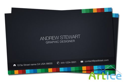 Business card template - dark theme