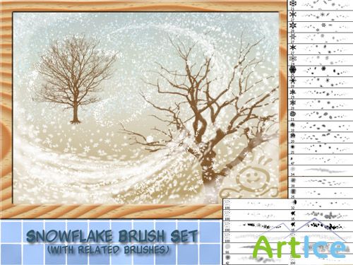 Snowflake brushes set for Photoshop