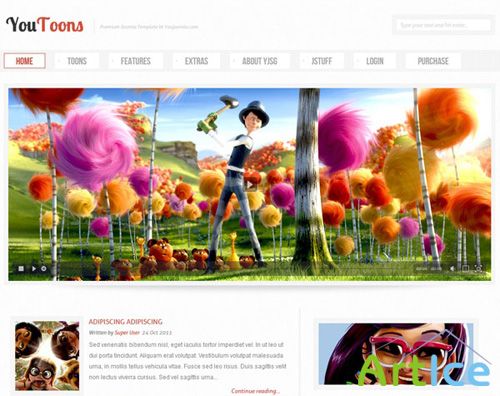 YouJoomla - YouToons-Joomla! Cartoons Template for J1.5 & J1.7