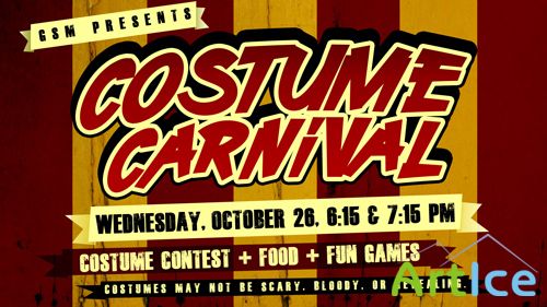 Invitation Flyer For Costume Carnival PSD