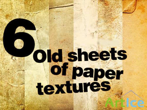 New 6 Old sheets of paper textures for Photoshop