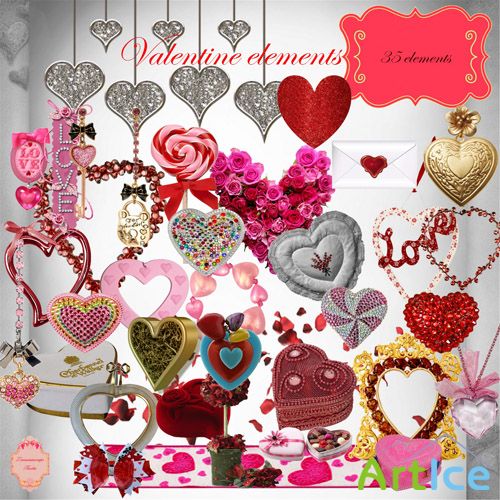 Scrap-kit - Hearts Cliparts #3