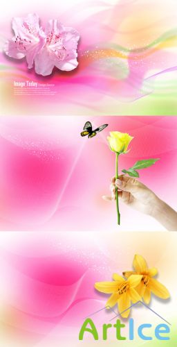 Beautiful spring flowers psd