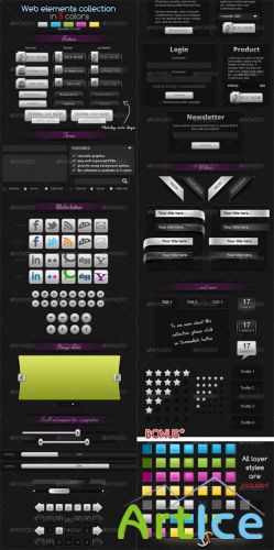 Web Elements In 5 Colors