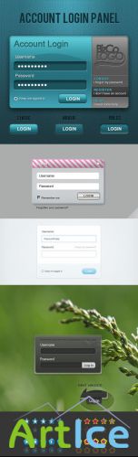 PSD for Photoshop - A set of Admin Login Panel