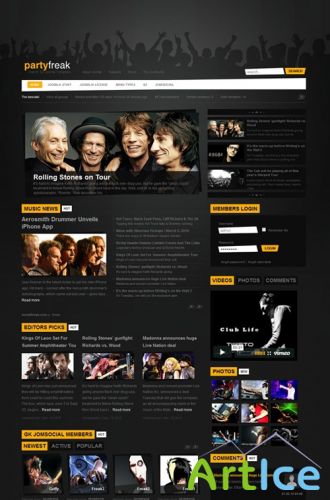 Gavick - PartyFreak v2.5j For Joomla 1.7 Template - Retail