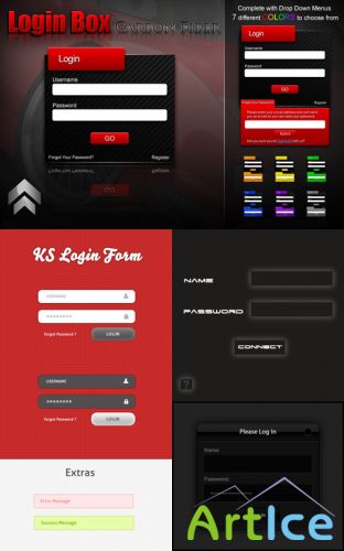 PSD for Photoshop - Admin Login Panel pack 3