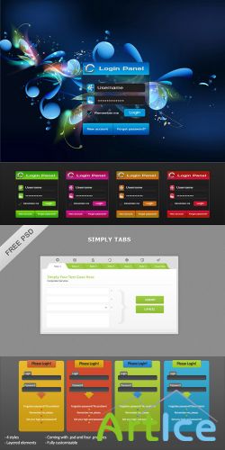 PSD for Photoshop - Admin Login Panel pack 5