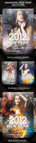 Smashing New Year 2012 Flyer PSD Template