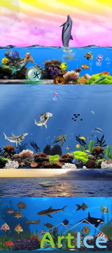 PSD for Photoshop - Beautiful underwater world