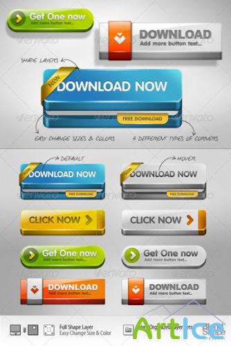 GraphicRiver - 3D Web Buttons V1 167372