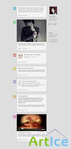 Free Tumblr Theme PSD Template  Lambda