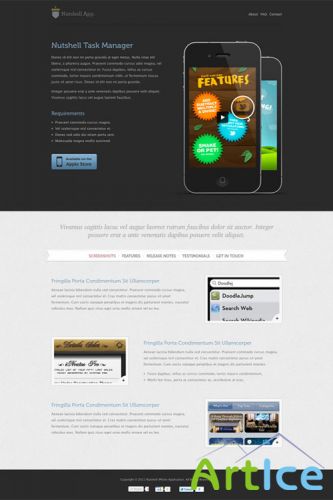 Nutshell App Free PSD Template