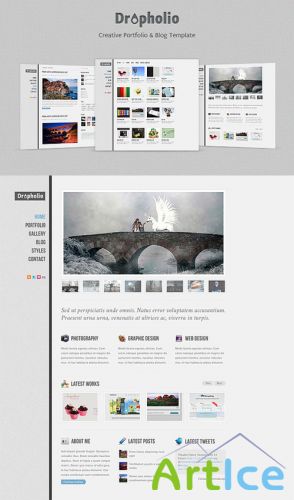 Dropholio  Free Homepage PSD Template