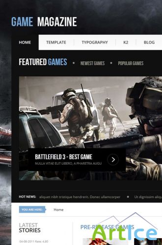 Gavick - Game Magazine Joomla 2.5 Template - Retail