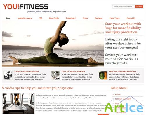 YouJoomla - Youfitness For Joomla 2.5 - Fitness Joomla Template