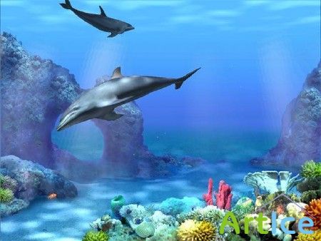 Dolphins 3D Screensaver and Animated Wallpaper 1.0 Build 3 (2012/ML/RUS)