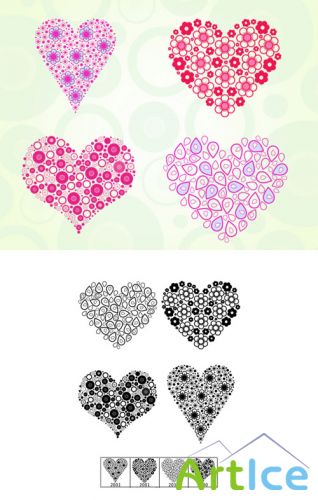 Hearts of Today Brushes Set for Photoshop