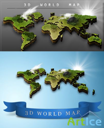 World Map psd for Photoshop