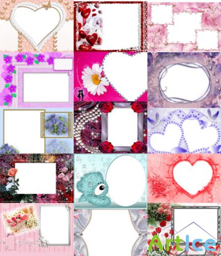 Photo frames for Valentine's Day pack 19 for Photoshop